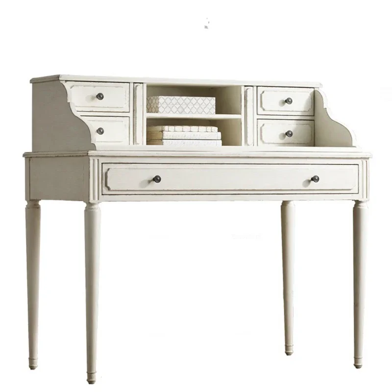 American Country All Solid Wood Mini Desk Bedroom with Drawer Storage Box Writing Desk
American Country All Solid Wood Mini Desk Bedroom with Drawer Storage Box Writing Desk
