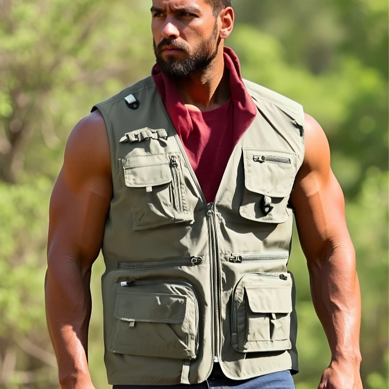 Men's Outdoor Tactical Vest Jacket Summer Photographer Vest Tool Multi Pocket Mesh Sleeveless Jacket Field Equipment Vest 메쉬조끼
Men's Outdoor Tactical Vest Jacket Summer Photographer Vest Tool Multi Pocket Mesh Sleeveless Jacket Field Equipment Vest 메쉬조끼