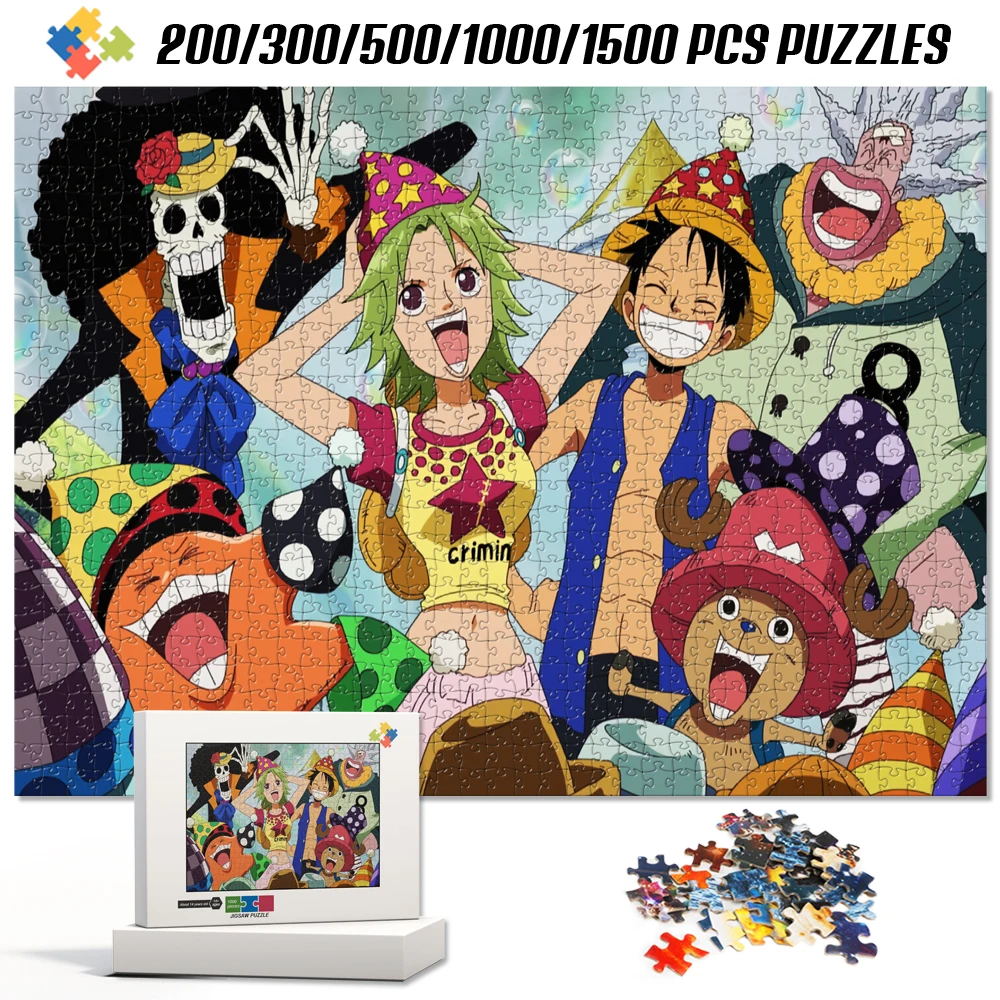 One Piece Party Hat Straw Crew Jigsaw Puzzles 108-1500 Pieces Full Color High Quality Puzzle Brain Teaser Game for Kids Adults
One Piece Party Hat Straw Crew Jigsaw Puzzles 108-1500 Pieces Full Color High Quality Puzzle Brain Teaser Game for Kids Adults