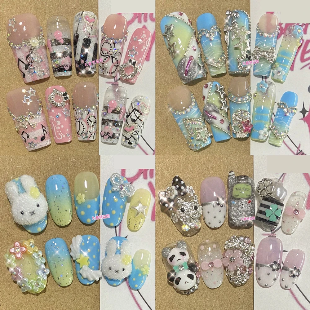 Y2K 3D Panda Rilakkuma Press On Nails Note Four-Leaf Clover Glitter Sequins Almond Square Summer Flowers Manicure Nails Sticker
Y2K 3D Panda Rilakkuma Press On Nails Note Four-Leaf Clover Glitter Sequins Almond Square Summer Flowers Manicure Nails Sticker