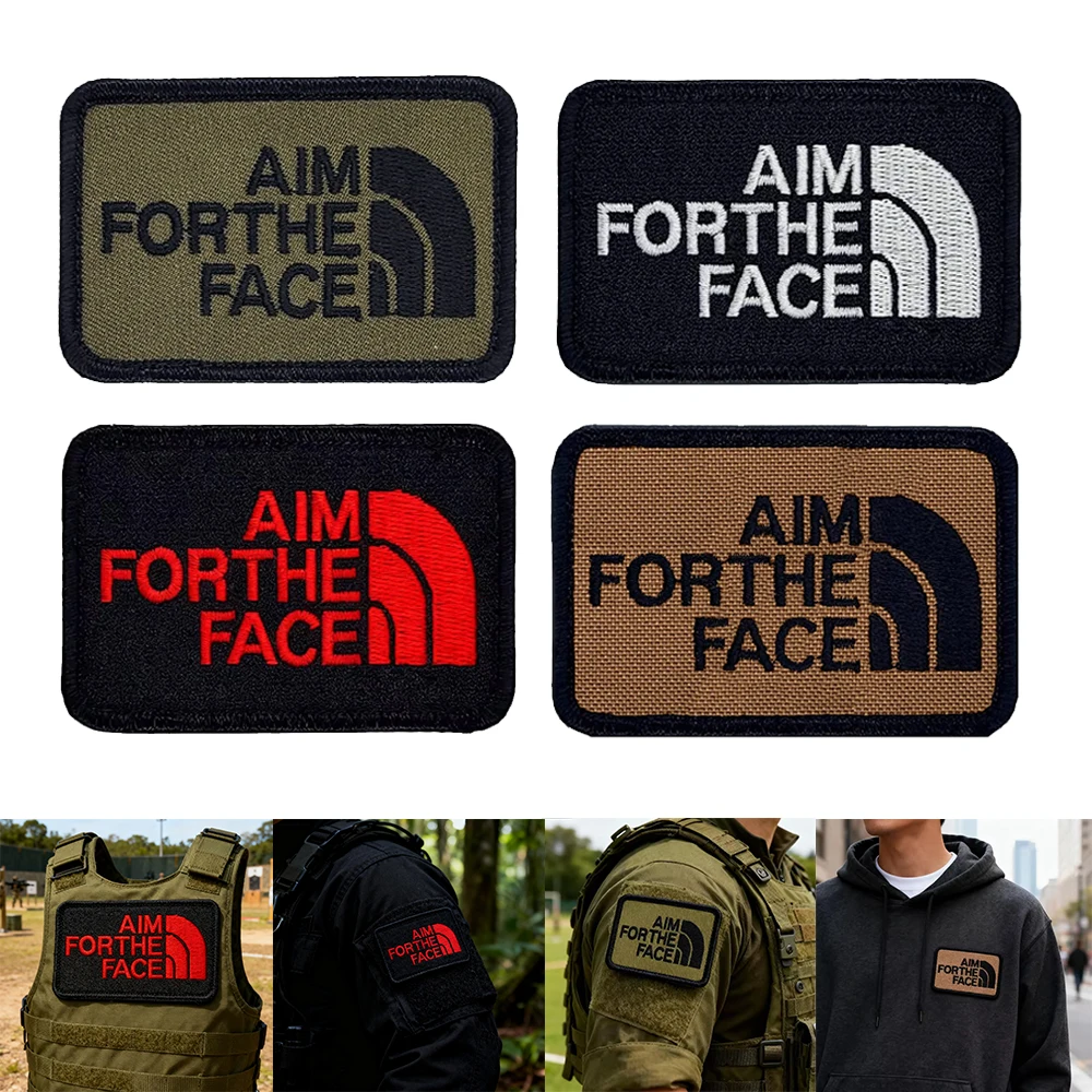 Aim For The Face Applique Embroidery Patches Tactical Fabric Accessories Patches For Jacket Shoulder With Hook&Loop Backing
Aim For The Face Applique Embroidery Patches Tactical Fabric Accessories Patches For Jacket Shoulder With Hook&Loop Backing
