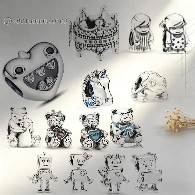 925 silver original charm robot cartoon zirconium suitable for snake bone bracelet, necklace beads, ladies' jewelry
925 silver original charm robot cartoon zirconium suitable for snake bone bracelet, necklace beads, ladies' jewelry