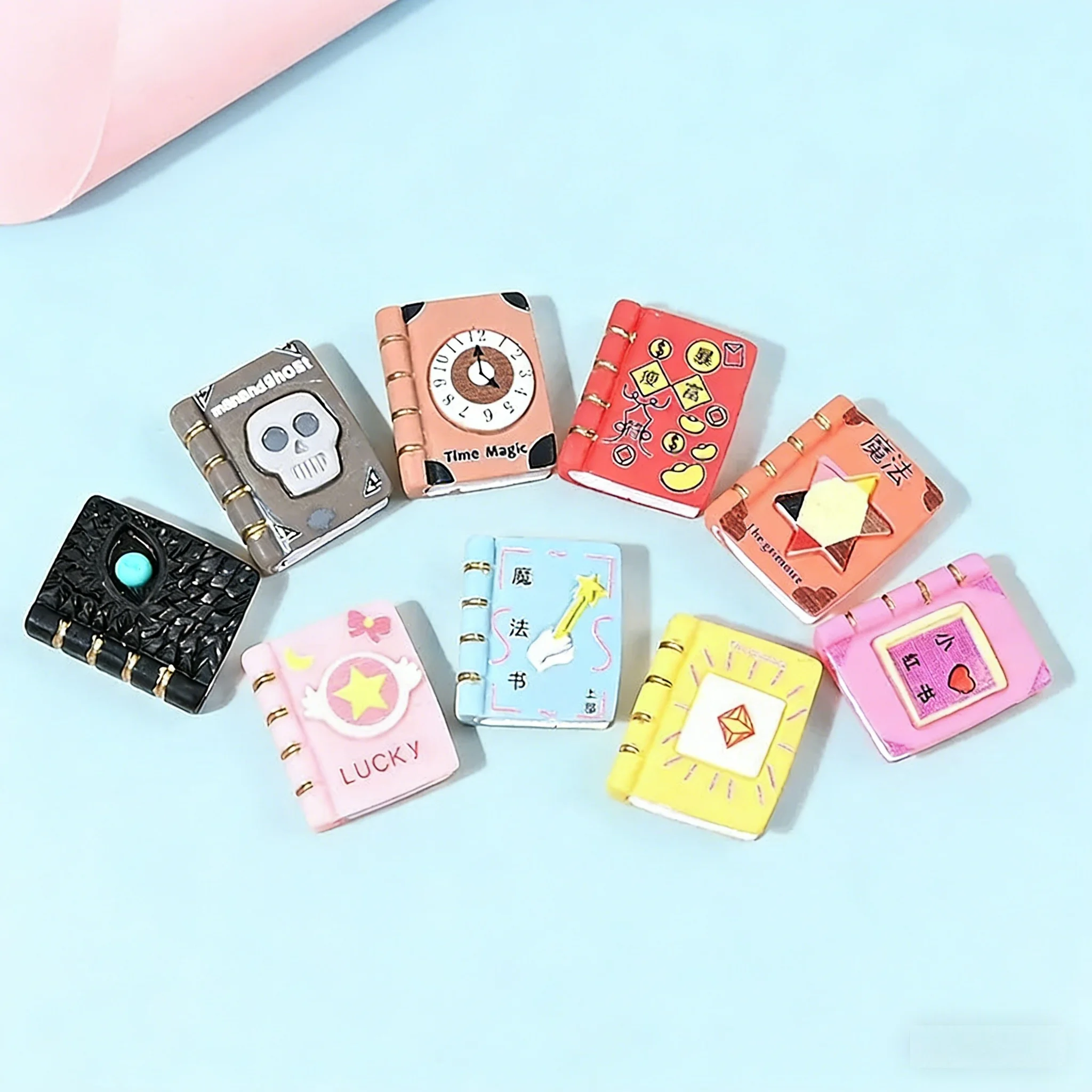 9pcs Kawaii Flatback Magic Book Resin Cobochon DIY for Phone Case Hairpin Keychain Earrings Pendant Scrapbook Embellishments
9pcs Kawaii Flatback Magic Book Resin Cobochon DIY for Phone Case Hairpin Keychain Earrings Pendant Scrapbook Embellishments