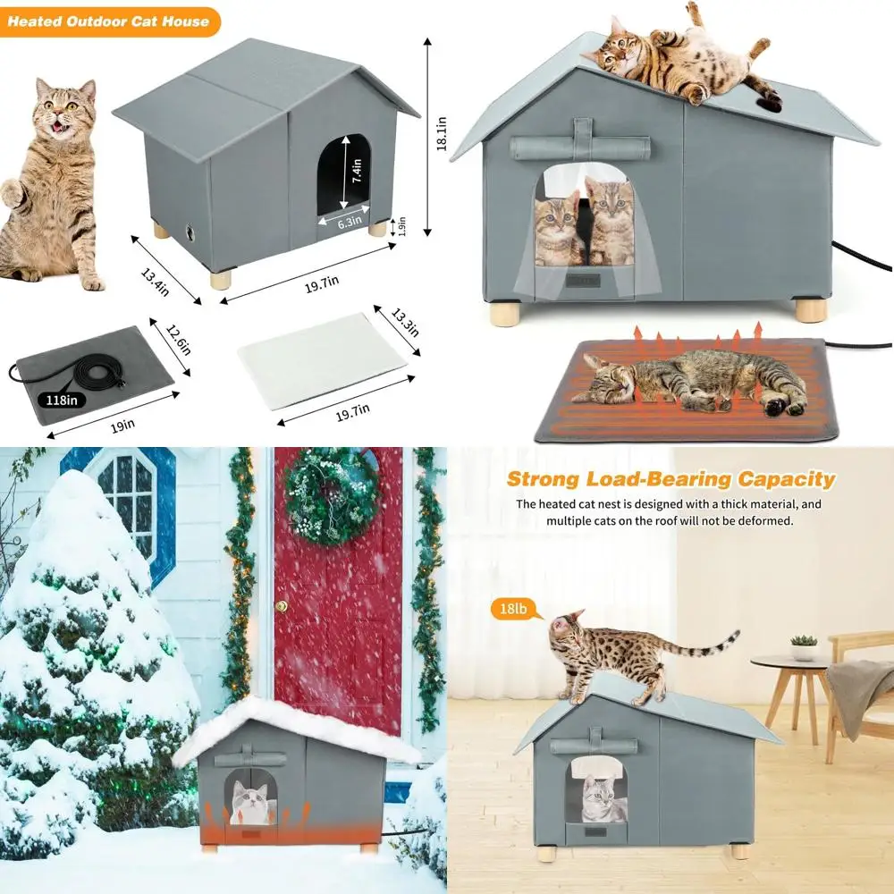 Extra Large Grey Outdoor Insulated Cat Shelter for Winter, Waterproof Feral Cat House
Extra Large Grey Outdoor Insulated Cat Shelter for Winter, Waterproof Feral Cat House
