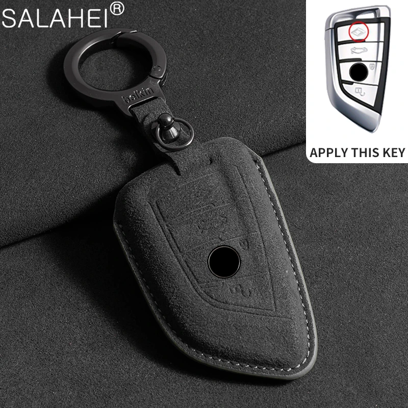 Suede Leather Car Remote Key Case Cover Shell Fob For BMW X1 X3 X5 X6 X7 1 3 5 7 Series G20 G30 G11 F15 F16 G01 G02 F48 Keyless
Suede Leather Car Remote Key Case Cover Shell Fob For BMW X1 X3 X5 X6 X7 1 3 5 7 Series G20 G30 G11 F15 F16 G01 G02 F48 Keyless