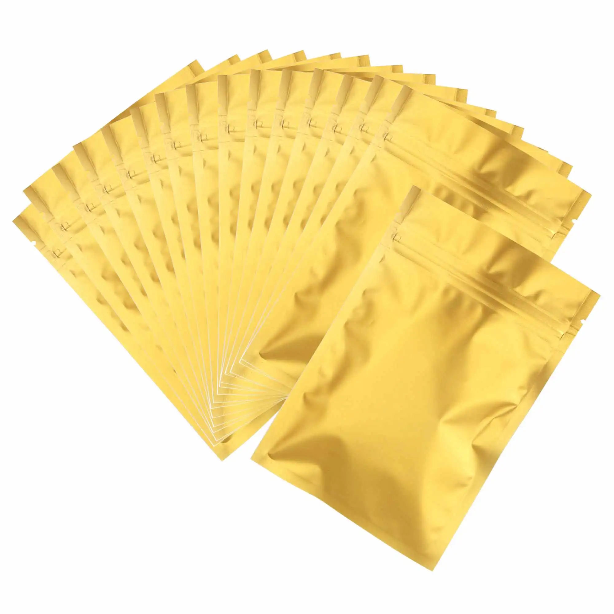 100Pcs Matte Gold Ziplock Pouch , Reusable Heat Sealable Smell Proof Aluminum Foil Mylar Bags for Candies Coffee Package
100Pcs Matte Gold Ziplock Pouch , Reusable Heat Sealable Smell Proof Aluminum Foil Mylar Bags for Candies Coffee Package