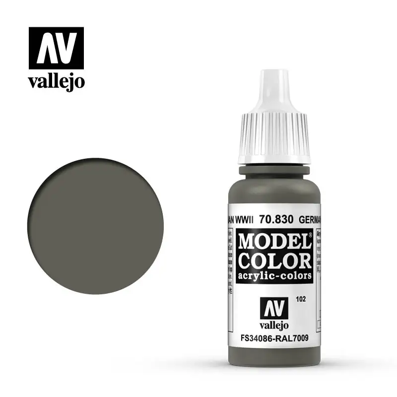 Краска Vallejo акриловая испанская AV 70830 102 FS34086 RAL7009 Verde Alemán времен Второй мировой войны/немецкая филдсерая модель Второй мировой войны цветная краска на водной основе
Краска Vallejo акриловая испанская AV 70830 102 FS34086 RAL7009 Verde Alemán времен Второй мировой войны/немецкая филдсерая модель Второй мировой войны цветная краска на водной основе