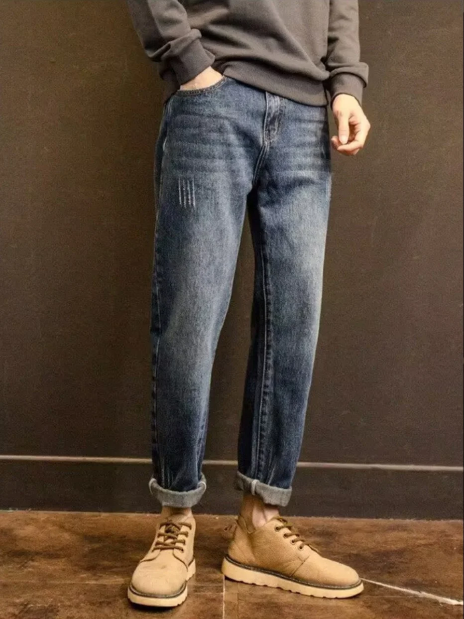 Мужские повседневные прямые джинсы, весна-осень, свободный крой, универсальные модные хлопковые эластичные джинсовые джинсы со средней талией на молнии
Мужские повседневные прямые джинсы, весна-осень, свободный крой, универсальные модные хлопковые эластичные джинсовые джинсы со средней талией на молнии