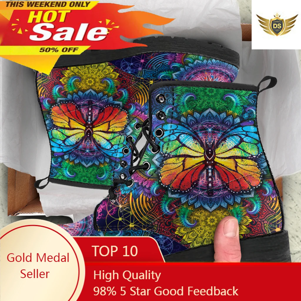 Fashion Butterfly Pattern PU Leather Lady Short Boots Casual Women Low Heels Booties Autumn Winter Female Ankle Boots Streetwear
Fashion Butterfly Pattern PU Leather Lady Short Boots Casual Women Low Heels Booties Autumn Winter Female Ankle Boots Streetwear