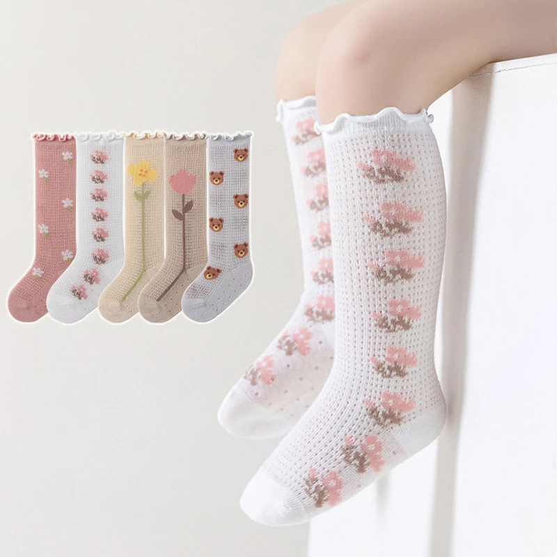 Summer Baby Girls Sock Cartoon Bear Aesthetic Floral Knee High Sock for Toddler Girls Soft Cotton Mesh Breathable Stockings
Summer Baby Girls Sock Cartoon Bear Aesthetic Floral Knee High Sock for Toddler Girls Soft Cotton Mesh Breathable Stockings