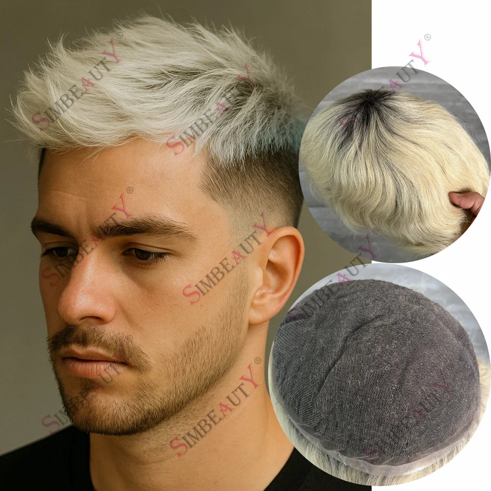 Black Roots #613 Ombre Blonde Premier Swiss Lace Toupee European 100% Human Hair Prosthesis Super Durable Grey Men's Hair System
Black Roots #613 Ombre Blonde Premier Swiss Lace Toupee European 100% Human Hair Prosthesis Super Durable Grey Men's Hair System