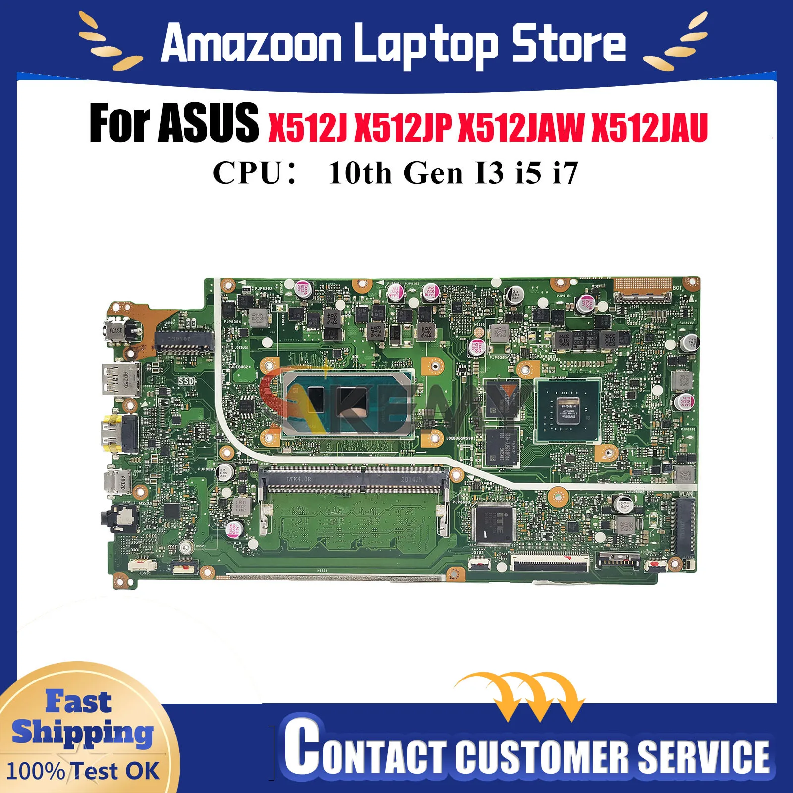 X512JP Материнская плата для ноутбука ASUS S512J X512J X512JAU A512J X512JF K512J V5000J X512JP X512JAW Материнская плата с 10-го поколения I3 i5 i7
X512JP Материнская плата для ноутбука ASUS S512J X512J X512JAU A512J X512JF K512J V5000J X512JP X512JAW Материнская плата с 10-го поколения I3 i5 i7