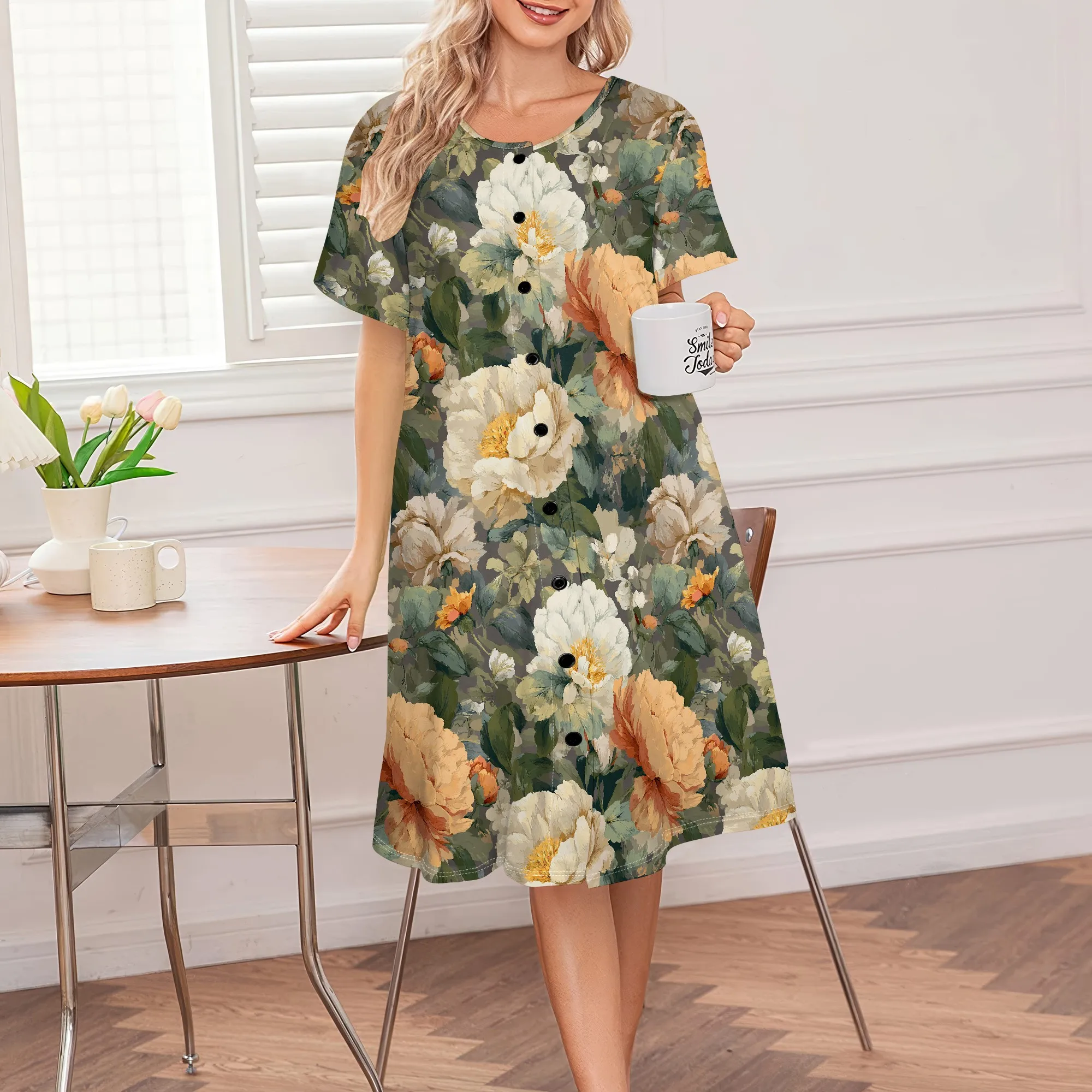 Afrocentric Vintage Floral Print Button Dress Plus Size Women's S-3XL Casual or Garden Party Wear
Afrocentric Vintage Floral Print Button Dress Plus Size Women's S-3XL Casual or Garden Party Wear