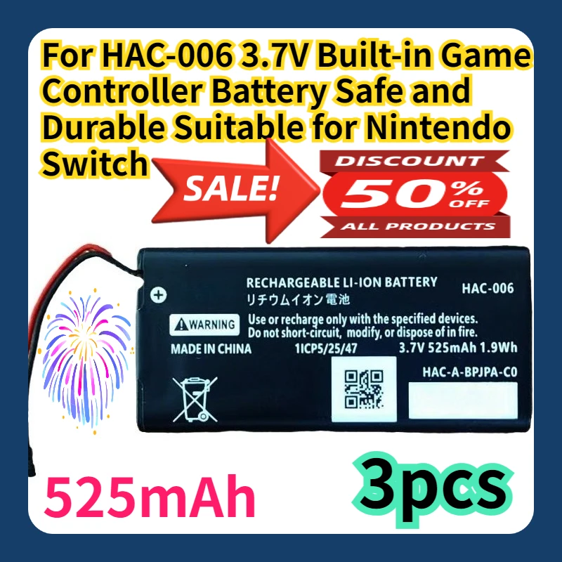 For HAC-006 3.7V Built-in Game Controller Battery Safe and Durable Suitable for Nintendo Switch
For HAC-006 3.7V Built-in Game Controller Battery Safe and Durable Suitable for Nintendo Switch