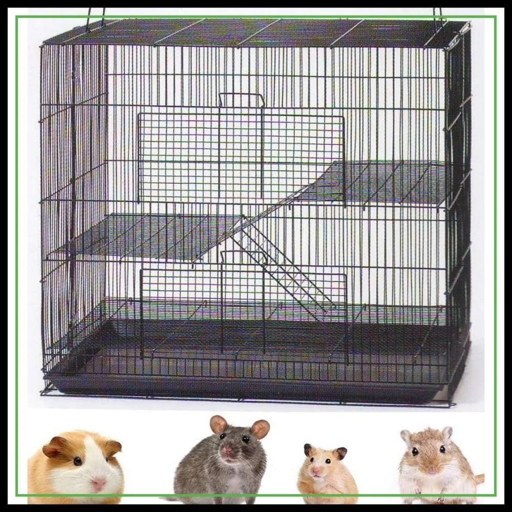 3-Level Foldable Small Animal Travel Cage, All Metal, 3/8" Bar Spacing, No Tools Needed
3-Level Foldable Small Animal Travel Cage, All Metal, 3/8" Bar Spacing, No Tools Needed