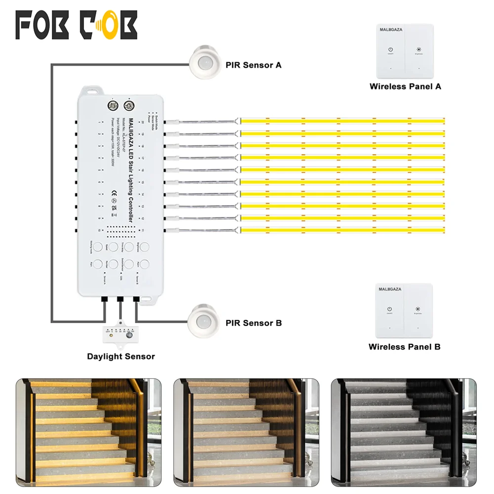 LED Stair Light With Motion Sensor Stair Lighting 1-20 Step Easy Installation LED Staircase Light COB LED Strip Kit For Stairway
LED Stair Light With Motion Sensor Stair Lighting 1-20 Step Easy Installation LED Staircase Light COB LED Strip Kit For Stairway