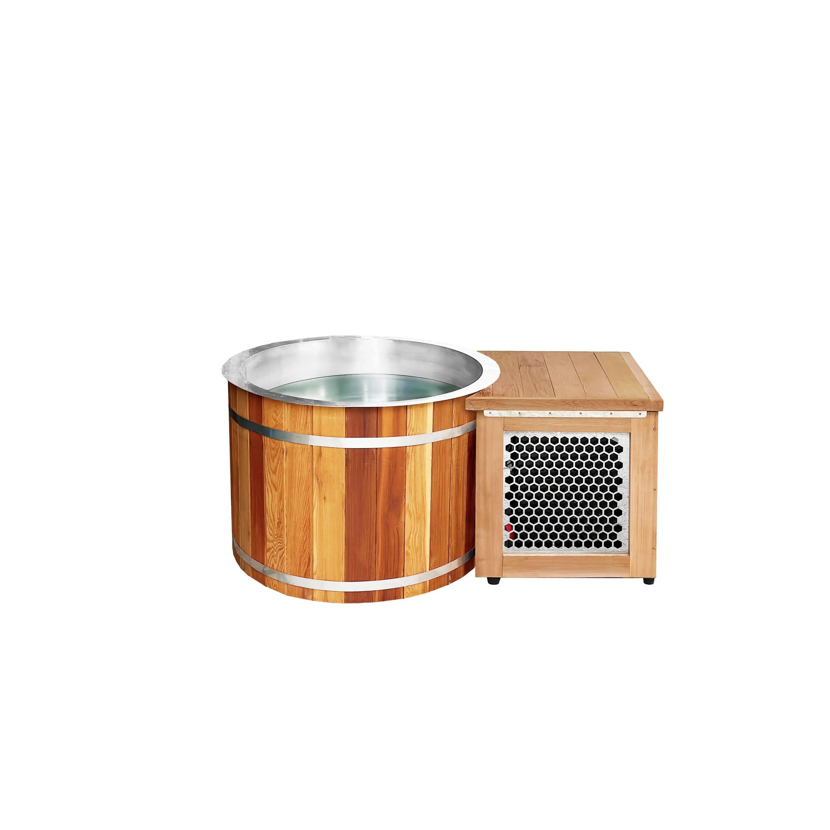 Outdoor ice tub with excellent thermal insulation for cold plugs with cooler and cooling system
Outdoor ice tub with excellent thermal insulation for cold plugs with cooler and cooling system
