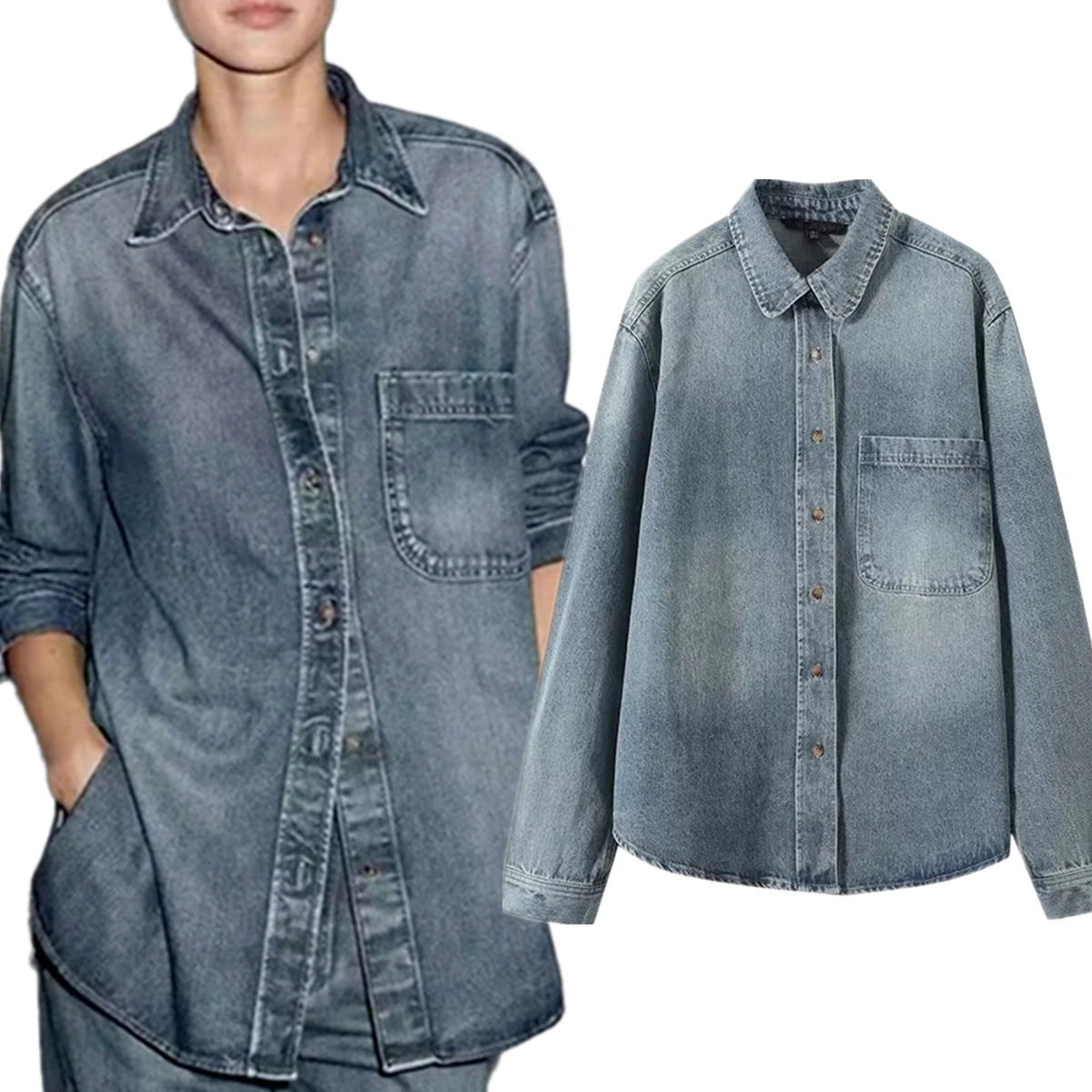 Jenny&dave 2026 Spring Shirts & Blouses Blouse Women's Clothes Shirts Nordic Minimalist Boyfriend Style Denim Shirt Women Tops
Jenny&dave 2026 Spring Shirts & Blouses Blouse Women's Clothes Shirts Nordic Minimalist Boyfriend Style Denim Shirt Women Tops