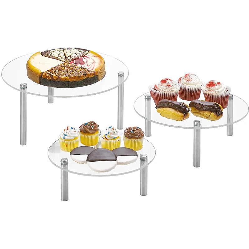 4mm Thick Round Acrylic Cake Stands, Clear Dessert Display Holders in 3 Sizes Transparent
4mm Thick Round Acrylic Cake Stands, Clear Dessert Display Holders in 3 Sizes Transparent
