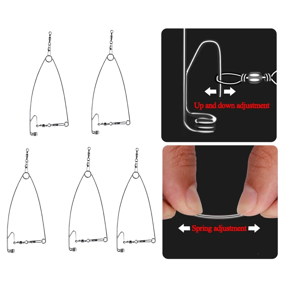 5PCS Adjustable Automatic Fishing Device Universal Automatic Fishing Spring Hook Stainless Steel Fish Hook Fishing Accessories
5PCS Adjustable Automatic Fishing Device Universal Automatic Fishing Spring Hook Stainless Steel Fish Hook Fishing Accessories