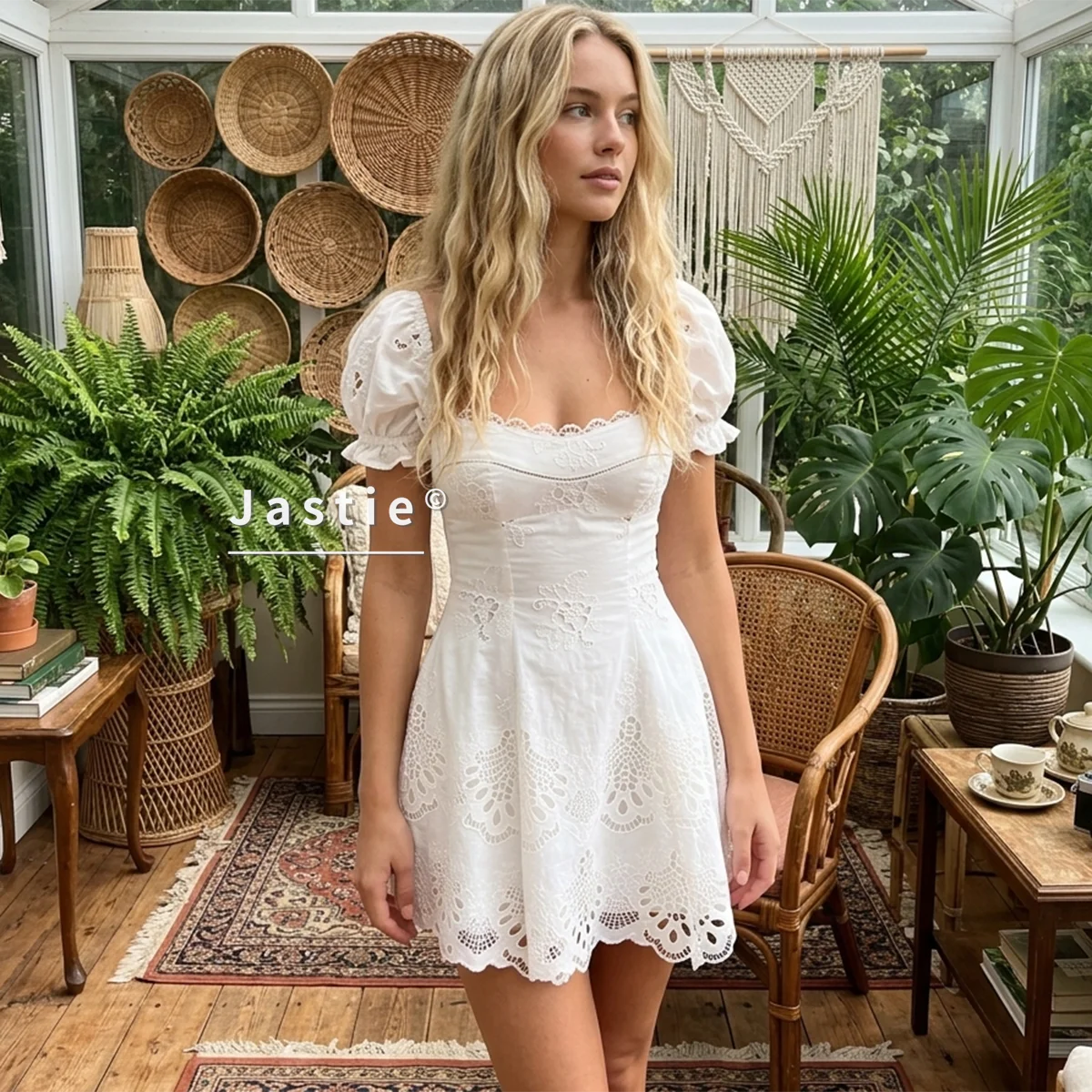 Elegant Vintage White Mini Dress Women Summer Sexy Sweet Floral Lace Cutout High Waist Slim Fit A Line Beach Vacation Sundress
Elegant Vintage White Mini Dress Women Summer Sexy Sweet Floral Lace Cutout High Waist Slim Fit A Line Beach Vacation Sundress