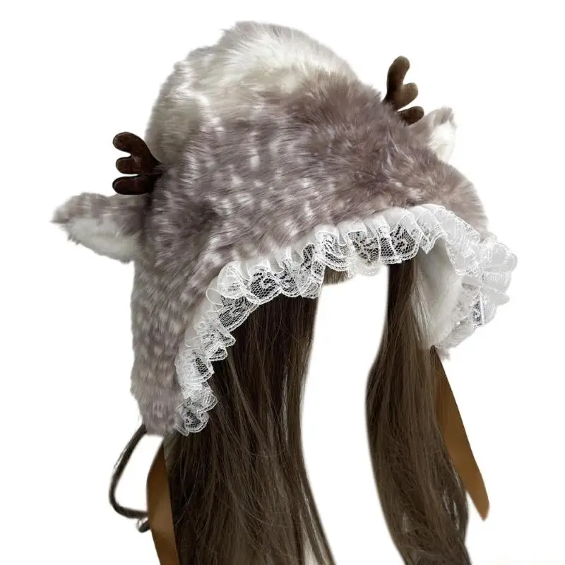 31BF Women Elk Hat for Party Festival Trapper Hat Hat with Lace Brim Photo Props
31BF Women Elk Hat for Party Festival Trapper Hat Hat with Lace Brim Photo Props