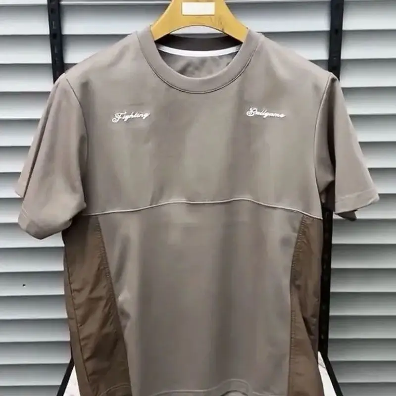Summer Loose New Style Round Neck Patchwork Fashion Trend Men's Base Letter Embroidery Casual Short Sleeve T-Shirt
Summer Loose New Style Round Neck Patchwork Fashion Trend Men's Base Letter Embroidery Casual Short Sleeve T-Shirt