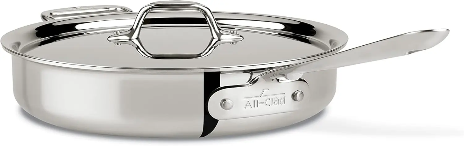 All-Clad D3 3-Ply Stainless Steel Sauté Pan 3 Quart Induction Oven Broiler Safe 600F Pots and Pans, Cookware Silver
All-Clad D3 3-Ply Stainless Steel Sauté Pan 3 Quart Induction Oven Broiler Safe 600F Pots and Pans, Cookware Silver