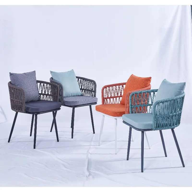 2023 Design Woven Rope Outdoor Furniture Wholesale Iron Frame Metal Steel Patio Cafe Garden Dining Chair with Waterproof Cushion
2023 Design Woven Rope Outdoor Furniture Wholesale Iron Frame Metal Steel Patio Cafe Garden Dining Chair with Waterproof Cushion