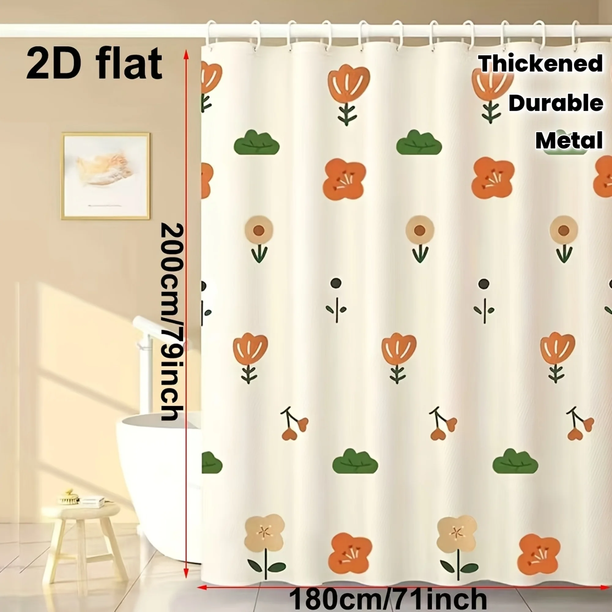 "Minimalist Floral Shower Curtain, Cute Garden Pattern Bathroom Decor, Waterproof Polyester Fabric, Multiple Sizes Available"
"Minimalist Floral Shower Curtain, Cute Garden Pattern Bathroom Decor, Waterproof Polyester Fabric, Multiple Sizes Available"