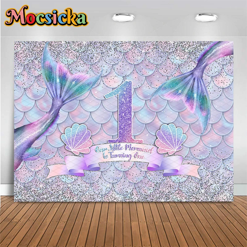 Mocsicka Mermaid Photography Backdrop 1st Birthday Child Baby Shower Backgrounds Colorful Fish Scales Decors Photo Studio Banner
Mocsicka Mermaid Photography Backdrop 1st Birthday Child Baby Shower Backgrounds Colorful Fish Scales Decors Photo Studio Banner