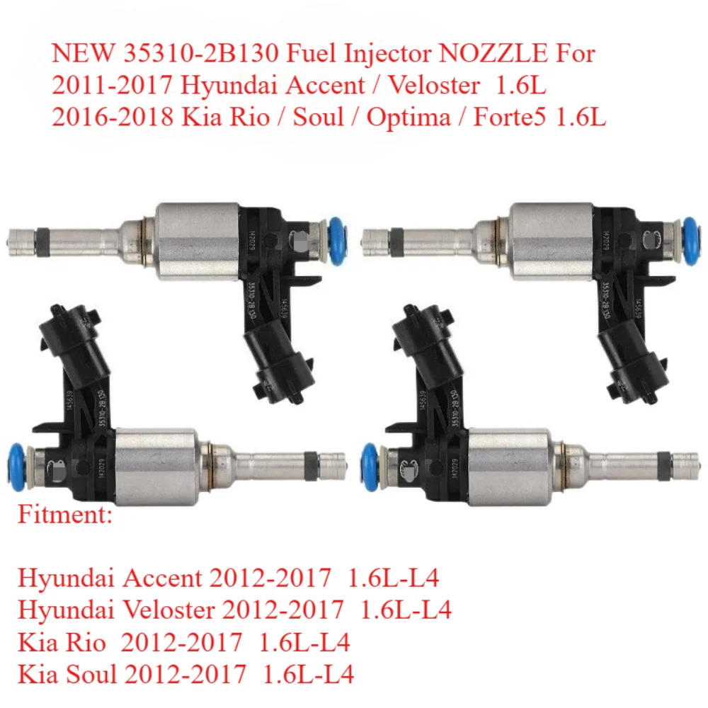 NEW 35310-2B130 Fuel Injector NOZZLE For 2011-2017 Hyundai Accent / Veloster 1.6L 2016-2018 Kia Rio / Soul / Optima 1.6L
NEW 35310-2B130 Fuel Injector NOZZLE For 2011-2017 Hyundai Accent / Veloster 1.6L 2016-2018 Kia Rio / Soul / Optima 1.6L