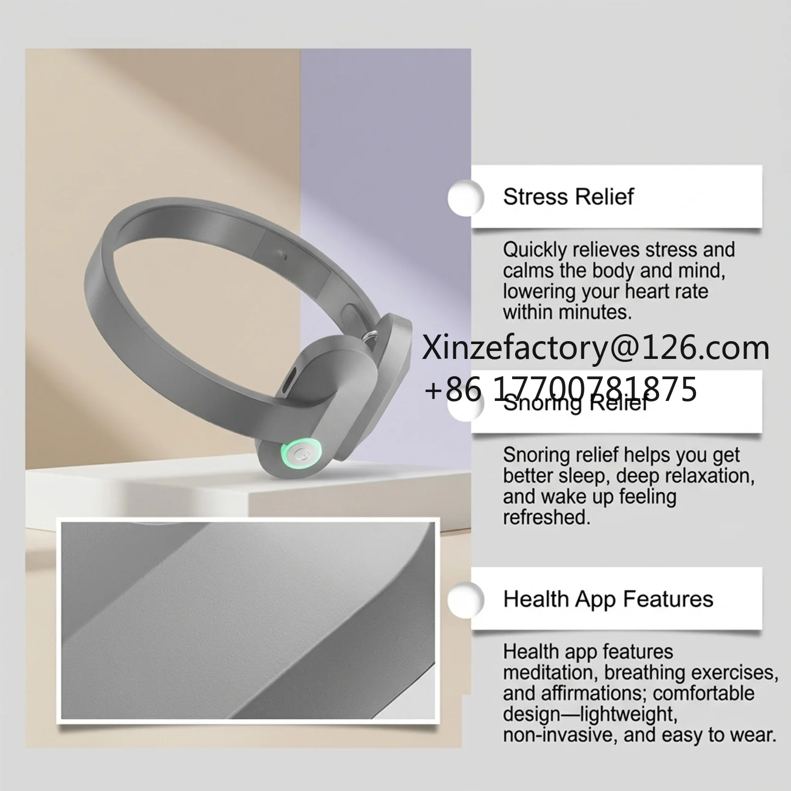 Factory Direct 2026 Top Rated Sleep Care Massager Sleep Safe and Comfortable to Wear
Factory Direct 2026 Top Rated Sleep Care Massager Sleep Safe and Comfortable to Wear
