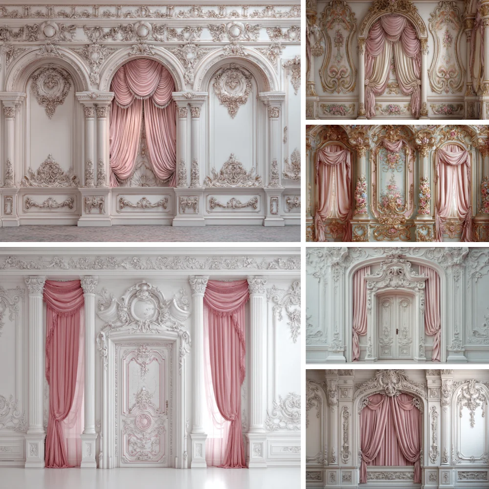 Pink Curtain Baroque White Wall Photography Backdrop Kids Baby Cake Smash Photocall Decors Girls Adult Birthday Backgrounds
Pink Curtain Baroque White Wall Photography Backdrop Kids Baby Cake Smash Photocall Decors Girls Adult Birthday Backgrounds