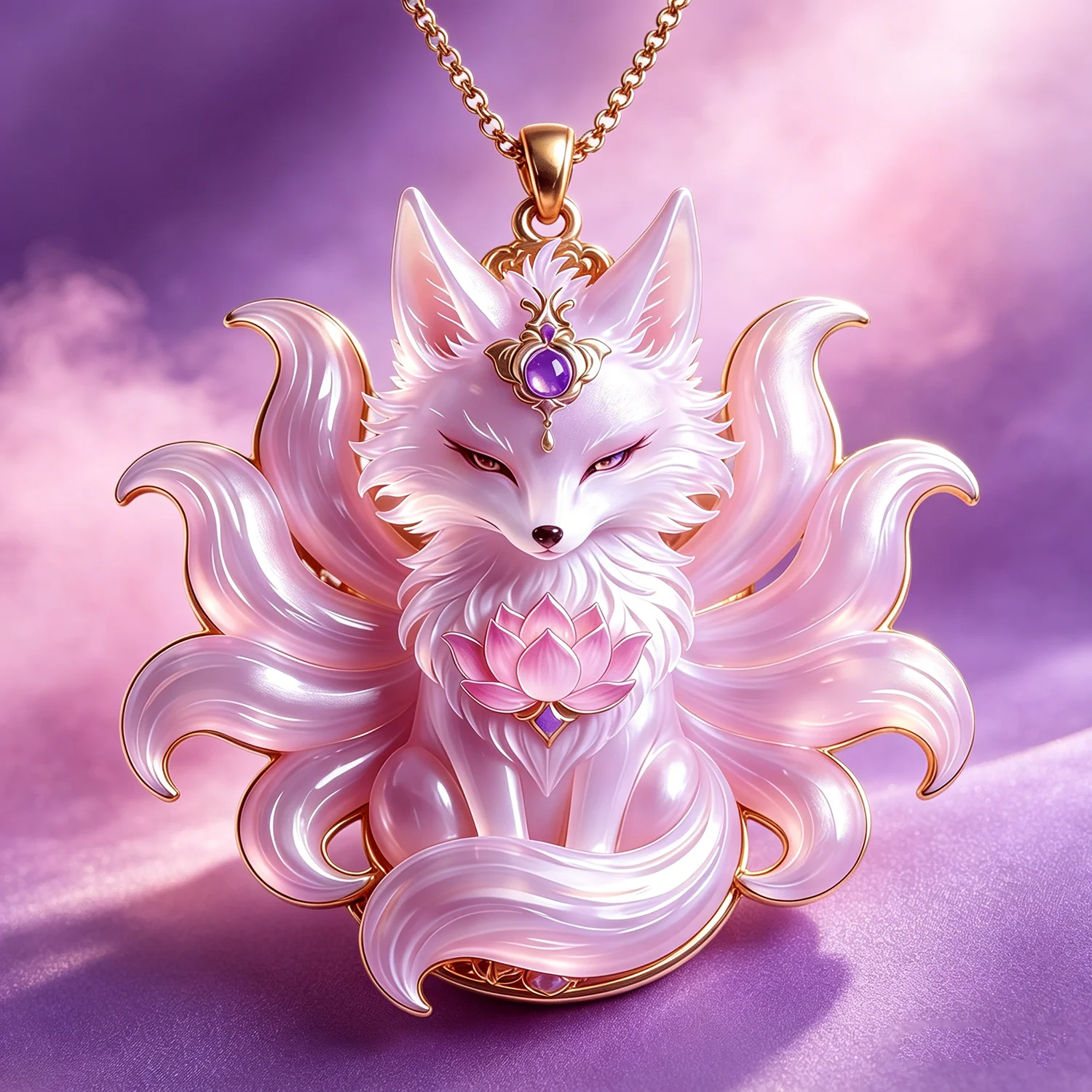 Elegant Pink Fox Necklace with Amethyst, Delicate Nine-Tailed Pendant, Luxury Jewelry Gift for Women & Best Friend
Elegant Pink Fox Necklace with Amethyst, Delicate Nine-Tailed Pendant, Luxury Jewelry Gift for Women & Best Friend