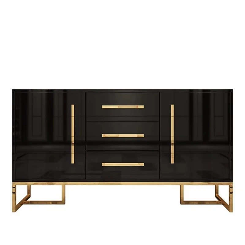 A modern lacquered sideboard in a light luxury style with a durable stainless steel design for dining room furniture
A modern lacquered sideboard in a light luxury style with a durable stainless steel design for dining room furniture
