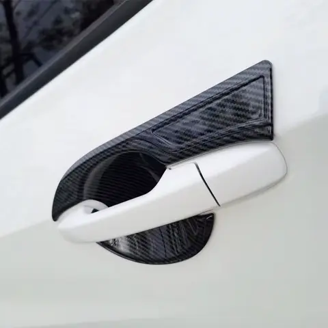 For Toyota Yaris Ativ Vois 2023 2024 ABS Carbon Fiber Door Handle Cover Door Bowl Frame Trim Protection Sticker Accessories