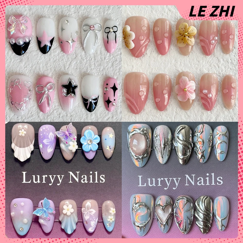 10Pcs Y2K Spice Girl Handmade Press On Nails Party Stickers 3D Flowers Bowknot Magic Mirror Powder Almond Reusable Fake Nails
10Pcs Y2K Spice Girl Handmade Press On Nails Party Stickers 3D Flowers Bowknot Magic Mirror Powder Almond Reusable Fake Nails