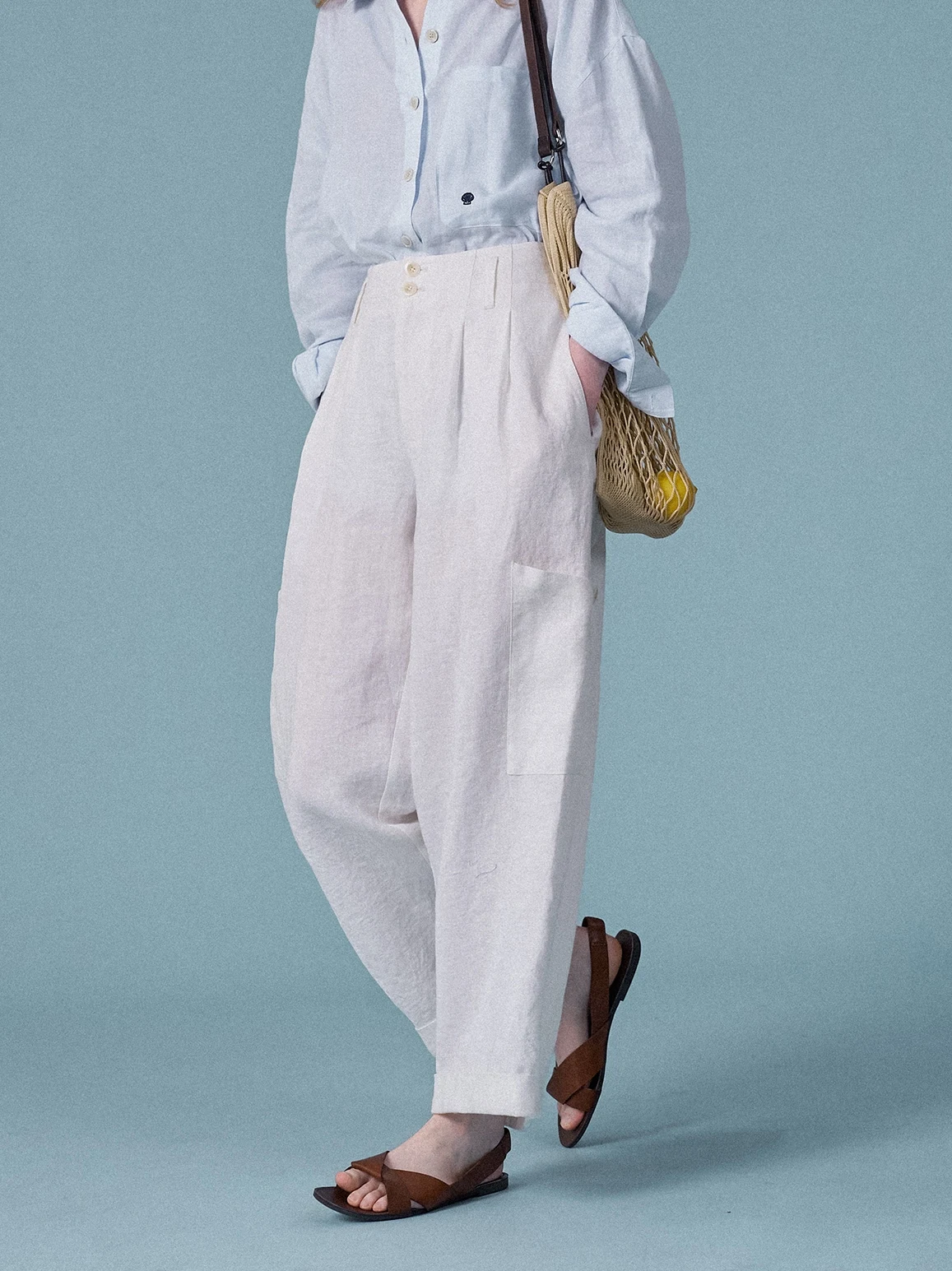 Spring Summer New Arrival Pure Linen Long Pants Heavy Sand Washed Waistless Design Casual Straight Leg Trousers for Women
Spring Summer New Arrival Pure Linen Long Pants Heavy Sand Washed Waistless Design Casual Straight Leg Trousers for Women