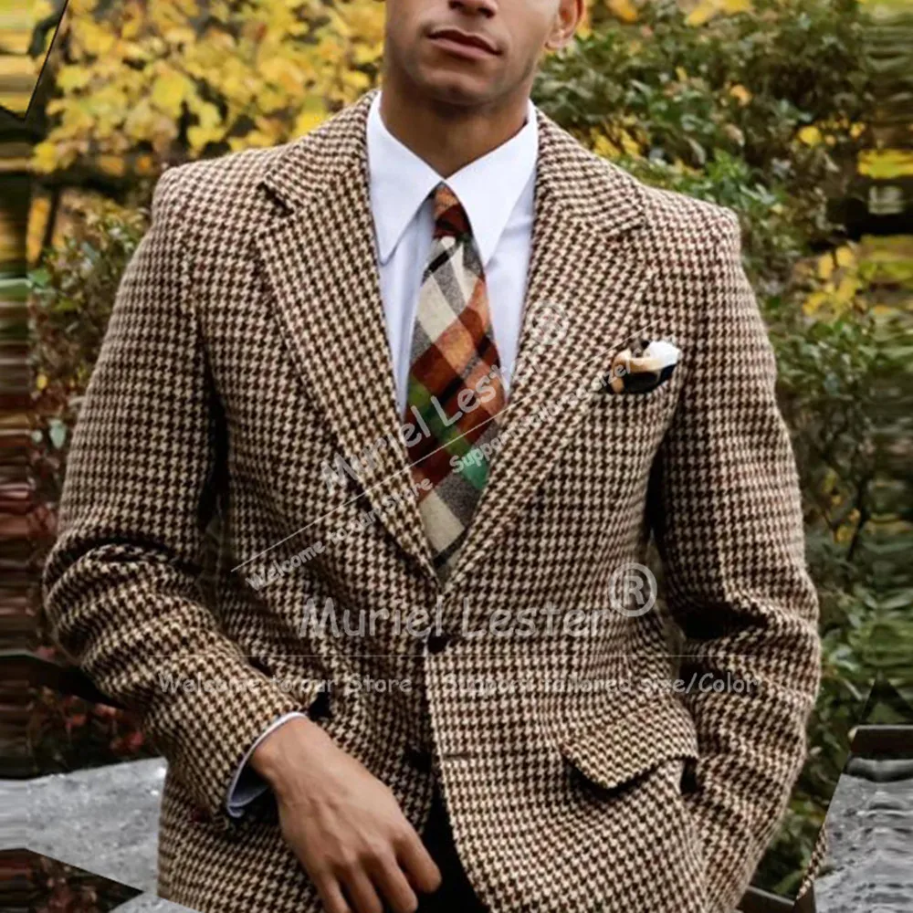 Classic Houndstooth Plaid Men's Suit Jackets Elegant Single Breasted Peak Lapel Blazer Outfit Banquet Male Daily Coat 1 Piece
Classic Houndstooth Plaid Men's Suit Jackets Elegant Single Breasted Peak Lapel Blazer Outfit Banquet Male Daily Coat 1 Piece