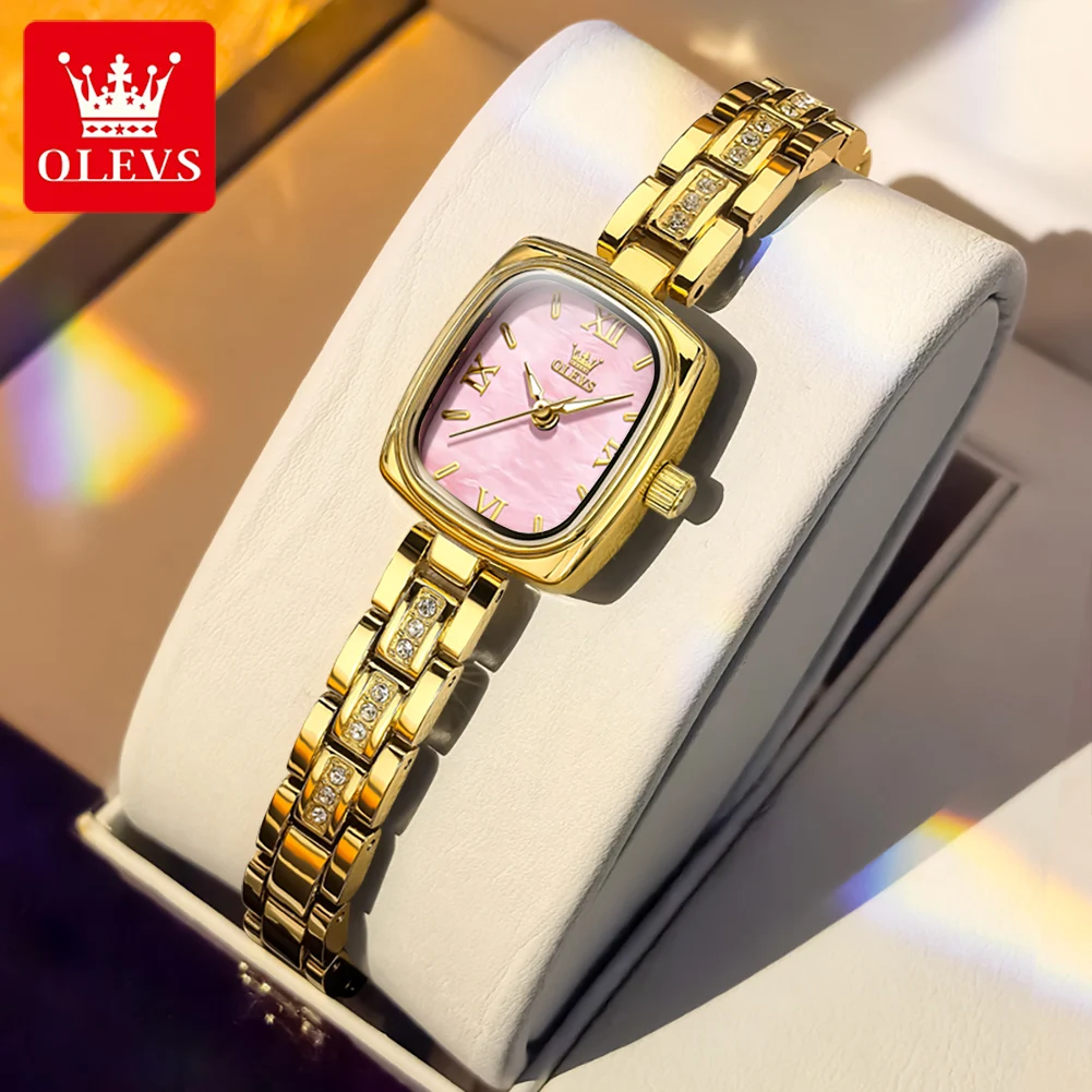 OLEVS 3695 Ladies Dress Watch Elegant Golden Pink Tonneau Waterproof Luminous Luxury Fashion Women's Quartz Wristwatch
OLEVS 3695 Ladies Dress Watch Elegant Golden Pink Tonneau Waterproof Luminous Luxury Fashion Women's Quartz Wristwatch