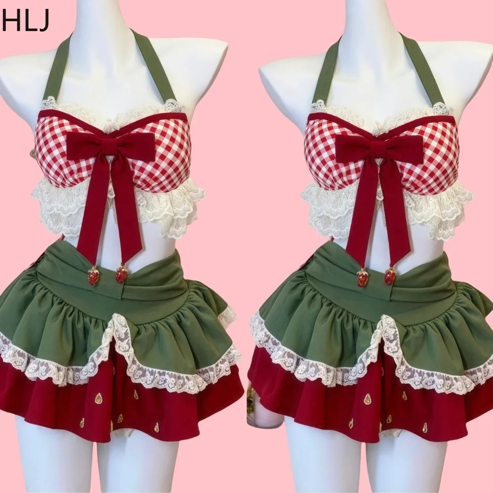 HLJ Y2K Sweet Fashion Комплекты из 2 предметов Женский наряд Спагетти на бретельках с бантом Кружевные лоскутные укороченные топы + мини-юбка Костюм Женский весенний новый
HLJ Y2K Sweet Fashion Комплекты из 2 предметов Женский наряд Спагетти на бретельках с бантом Кружевные лоскутные укороченные топы + мини-юбка Костюм Женский весенний новый