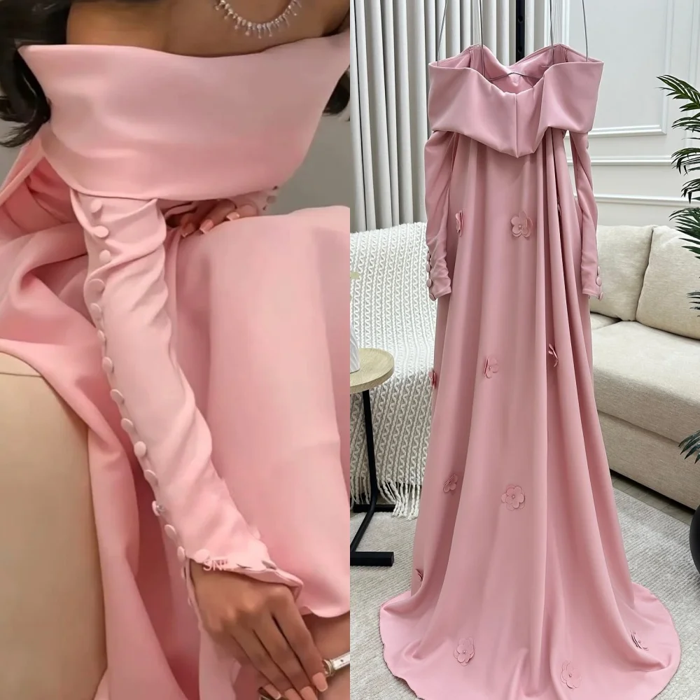 Customized Matching Jersey Handmade Flower Pearl Button A-line Off-the-shoulder Long Dresses Bespoke Occasion Dresses Fashion
Customized Matching Jersey Handmade Flower Pearl Button A-line Off-the-shoulder Long Dresses Bespoke Occasion Dresses Fashion