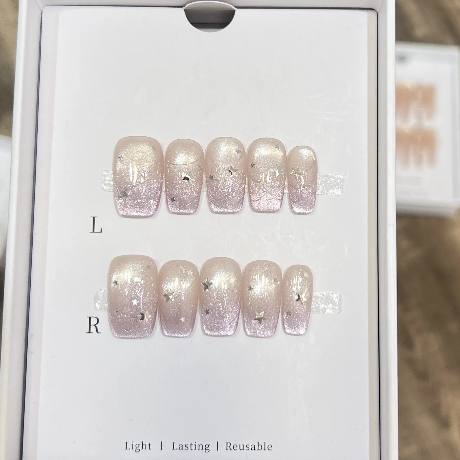 10pcs Purple Cat's Eye Handmade Nails Star-Shaped French Heart Press on Nail Medium Square Fake Nail for Women&Girl Fasle Nail
10pcs Purple Cat's Eye Handmade Nails Star-Shaped French Heart Press on Nail Medium Square Fake Nail for Women&Girl Fasle Nail