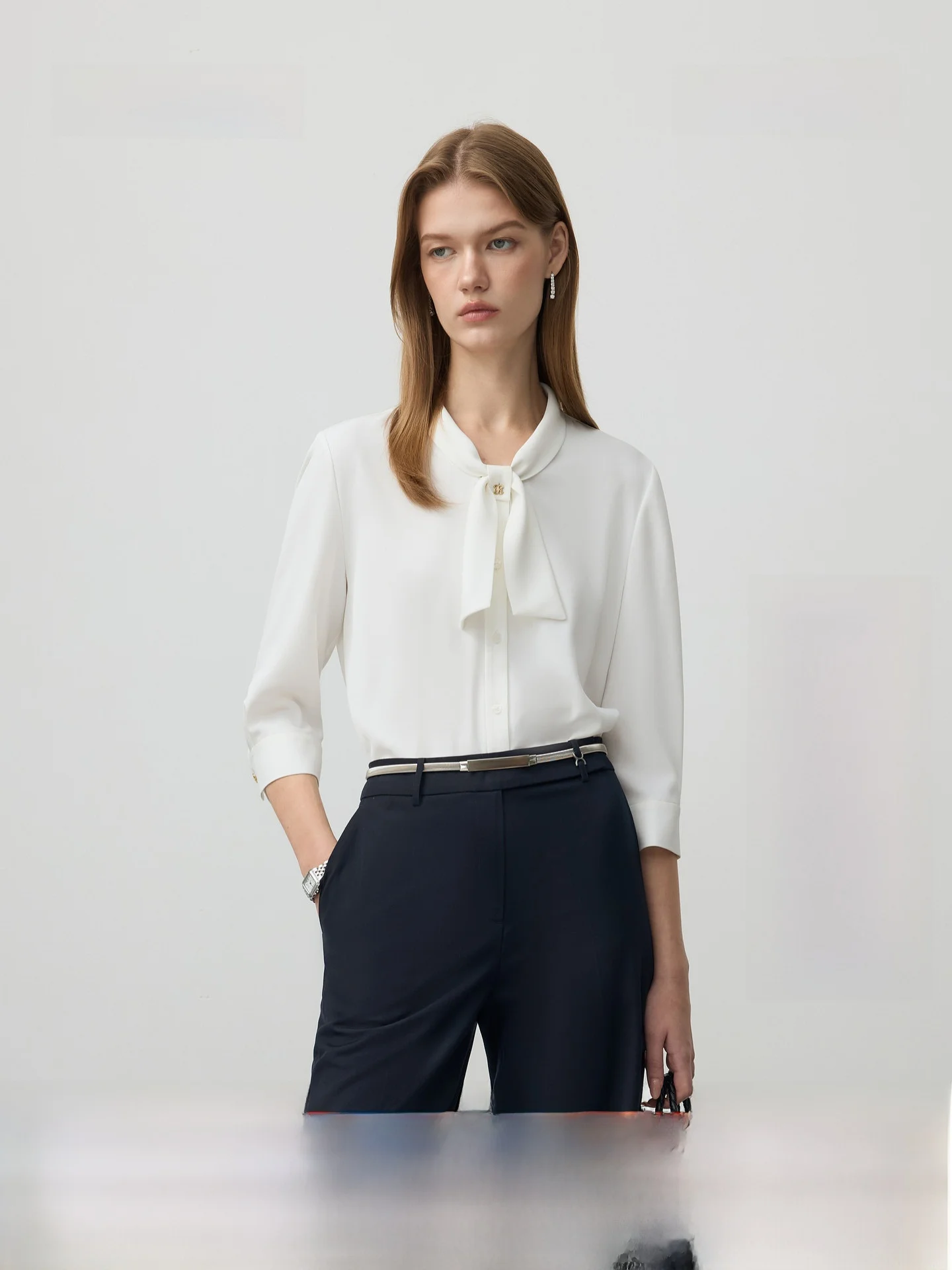 PRICH Simple Pure Color Shawl Collar Chiffon 7/8 Sleeve Shirt Women's Commute Style Autumn New Fashion Elegant Top
PRICH Simple Pure Color Shawl Collar Chiffon 7/8 Sleeve Shirt Women's Commute Style Autumn New Fashion Elegant Top