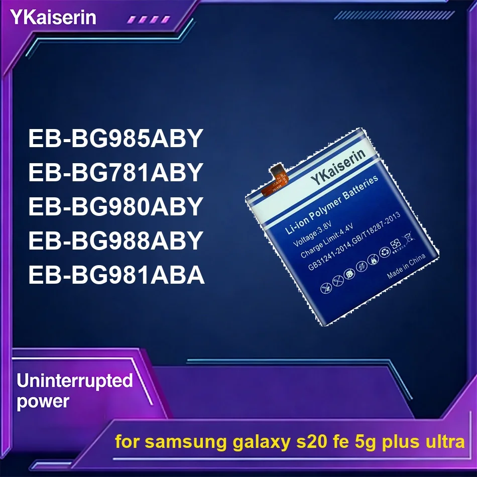 Аккумулятор для мобильного телефона высокой емкости EB-BG981ABA EB-BG988ABY EB-BG781ABY 4700-6000 мАч для Samsung Galaxy S20 FE 5G Plus Ultra
Аккумулятор для мобильного телефона высокой емкости EB-BG981ABA EB-BG988ABY EB-BG781ABY 4700-6000 мАч для Samsung Galaxy S20 FE 5G Plus Ultra
