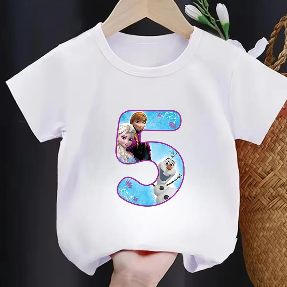 Cute Princess Frozen Elsa Anna Birthday Gift Girl T-shirt Cotton Kids Clothes 2 3 4 5 6 7 8 9Y Cartoon Tee Top Children Clothing
Cute Princess Frozen Elsa Anna Birthday Gift Girl T-shirt Cotton Kids Clothes 2 3 4 5 6 7 8 9Y Cartoon Tee Top Children Clothing