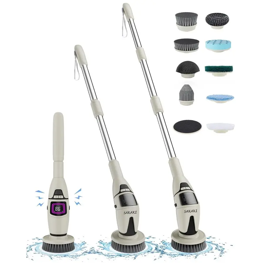 Spin Scrubber Cordless Shower Cleaning Brush with 10 Replaceable Heads Powerful IPX7 Waterproof Bathroom Cleaner 3 Speeds Detach
Spin Scrubber Cordless Shower Cleaning Brush with 10 Replaceable Heads Powerful IPX7 Waterproof Bathroom Cleaner 3 Speeds Detach