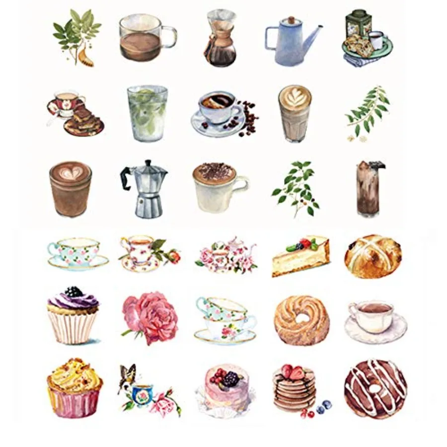 92PCS Cake Coffee Afternoon Tea Paper Stickers Kawaii Paper Stickers for Water Cup Stationery DIY Scrapbooking Diary Album Deca
92PCS Cake Coffee Afternoon Tea Paper Stickers Kawaii Paper Stickers for Water Cup Stationery DIY Scrapbooking Diary Album Deca