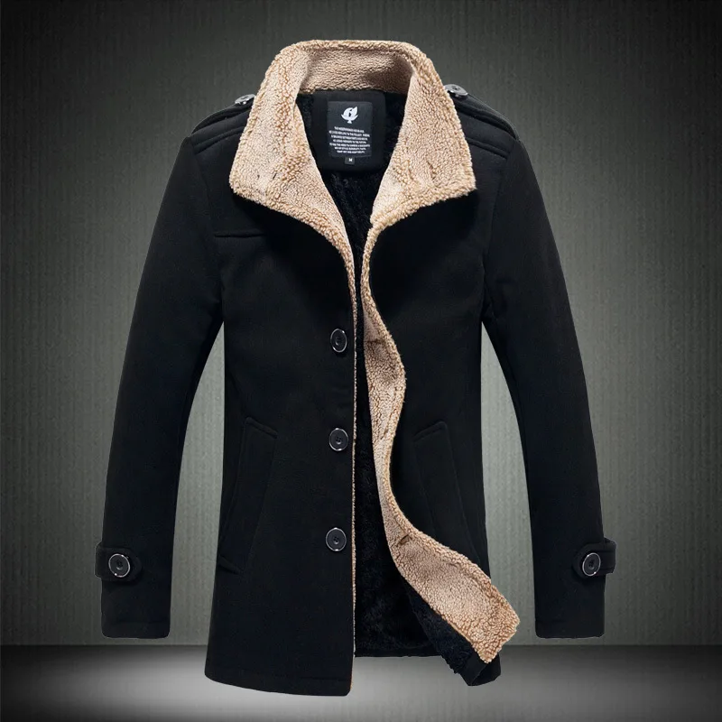 New 2025 Autumn Winter Men's Lamb Fur Stand Collar Woolen Jacket Coat Dark Blue Mid-Length Korean Style Thick Polyester Fiber
New 2025 Autumn Winter Men's Lamb Fur Stand Collar Woolen Jacket Coat Dark Blue Mid-Length Korean Style Thick Polyester Fiber